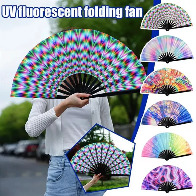 Handheld Folding Rave Fan Fashion Style Dance Music Fan Festival Fan Fluorescent