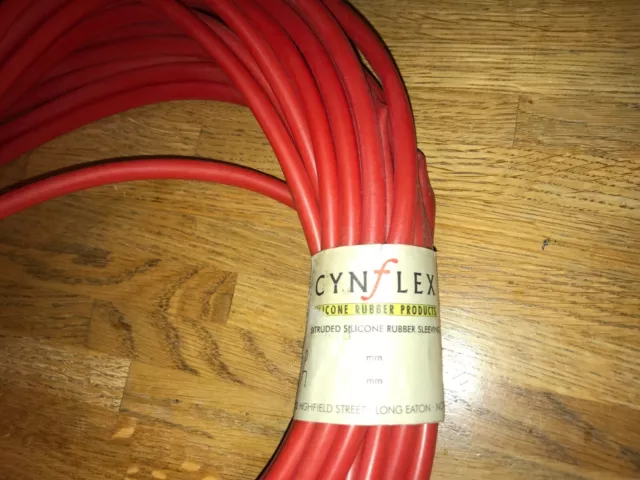 Cynflex extruded Silicone Rubber Red Cable Sleeve sleeving 6mm bore x 3 metres