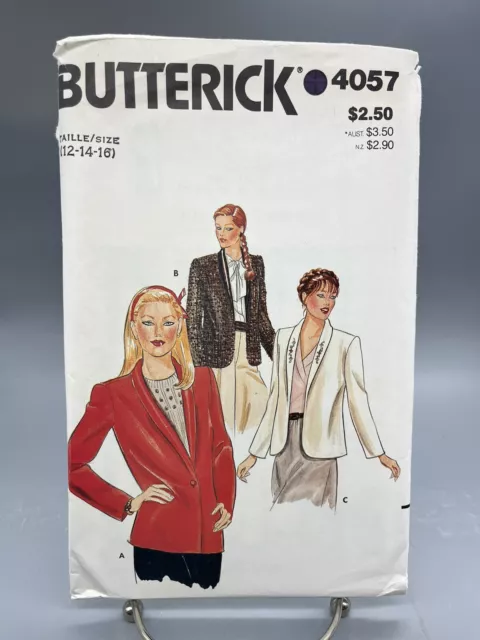 Chaqueta para mujer Butterick con patrón de costura 4057 talla 12-14-16