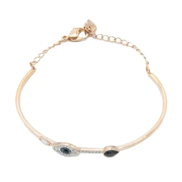 Swarovski Rose Gold Bracelet Evil Eye Bangle Ladies Jewellery Symbolic - NEW