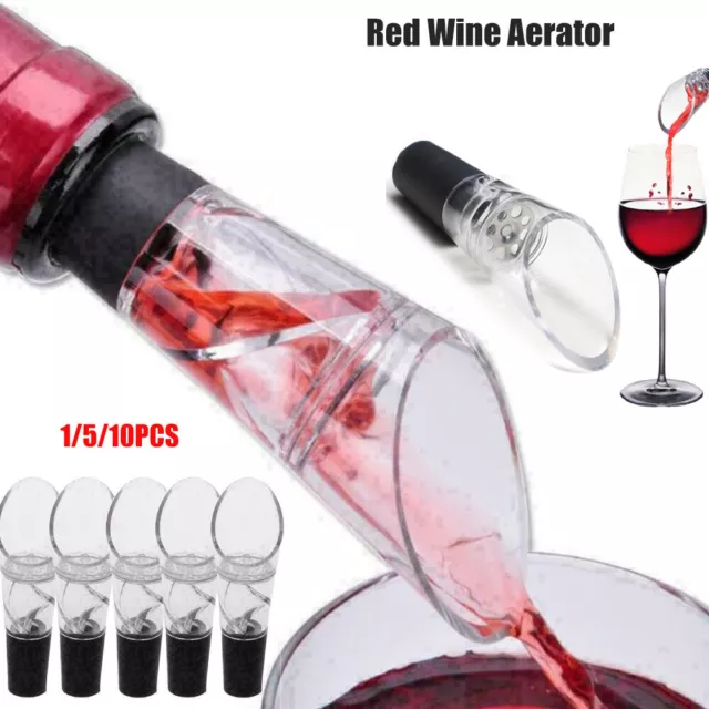 10x Magic Red Wine Aerator Pour Spout Bottle Stopper Decanter Pourer Aerating AU