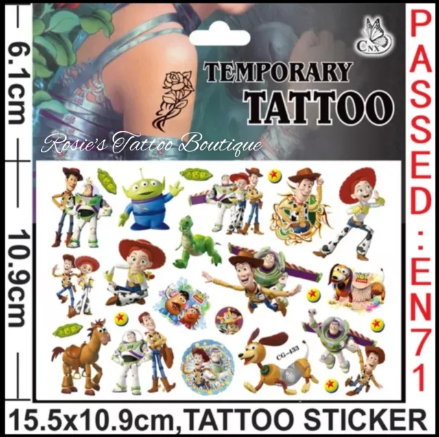 TOY STORY Themed Temporary Tattoos Boys Girls Kids Loot Bag Fillers Favours Toys