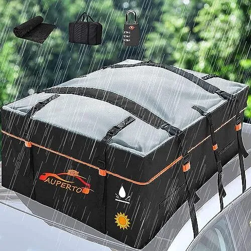 Carbon Look 320 L Coffre de toit universel pour les voyages en voiture