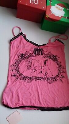 Agent Provocateur AGENT PROVOCATEUR RARE SEXY VINTAGE NAUGHTY PINK SWAN VEST TEE SHIRT SMALL UK8 
