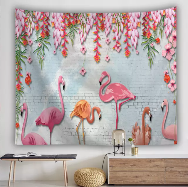 Flamingo Backdrop Tropical Hawaii Background Cloth Banner Birthday Party Decor