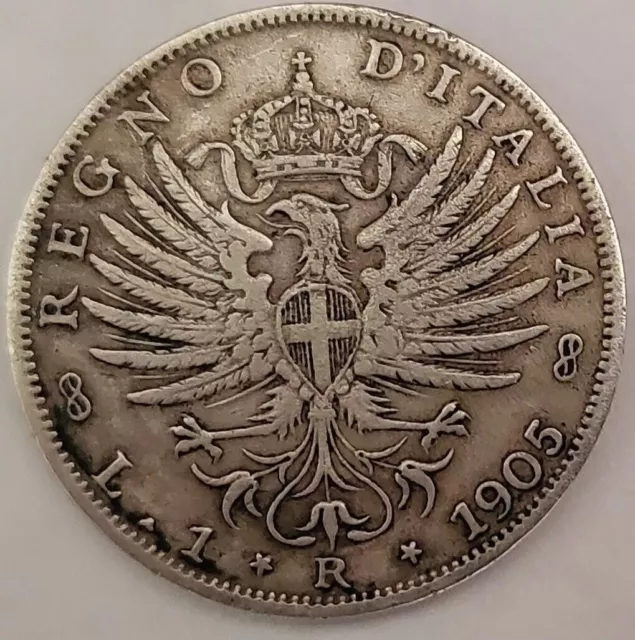 1 Lira 1905 Aquila RR , Vittorio Emanuele III, Regno D'Italia