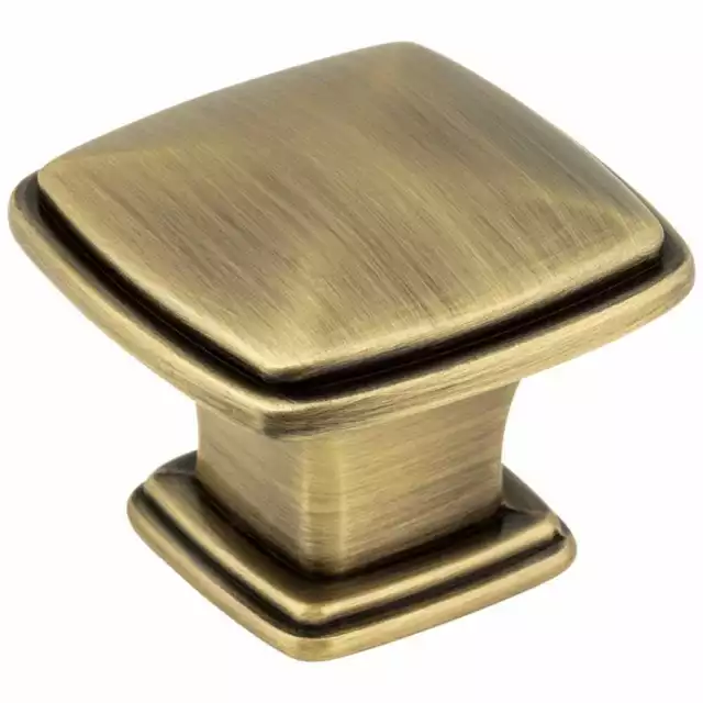 Brushed Antique Brass Square Kitchen Cabinet Knob Drawer Pull Gold Hardware 1091