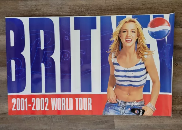 Britney Spears 2001-02 Pepsi World Tour Original Promo Poster 21”x35” Pre-Loved