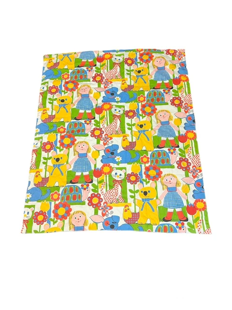 Manta de edredón retro para niños flores mariposas estampado