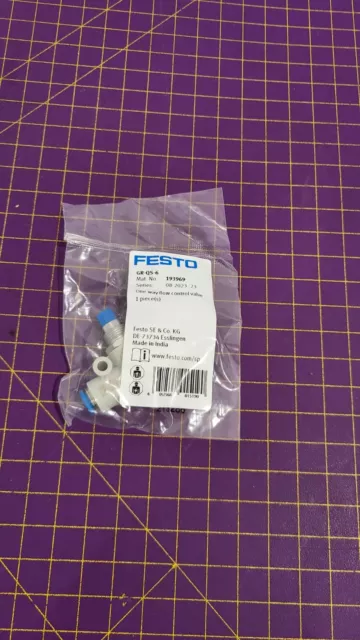 Festo GR-QS-6 Drossel-Rückschlagventil 193969 0,2 bis 10 bar