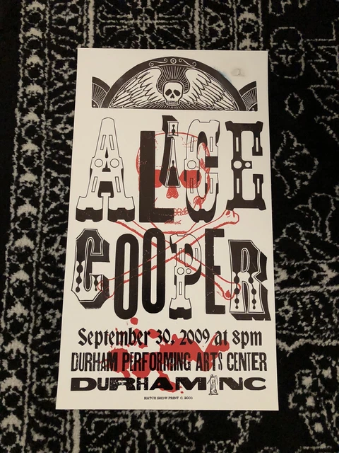 Alice Cooper Hatch Show Print Durham NC 2009 Rare Poster VIP Hard to Find OOP 