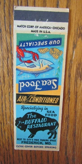 Animal Lobster Matchbook Matchcover: Buffalo Restaurant (Frederick, Maryland) F1
