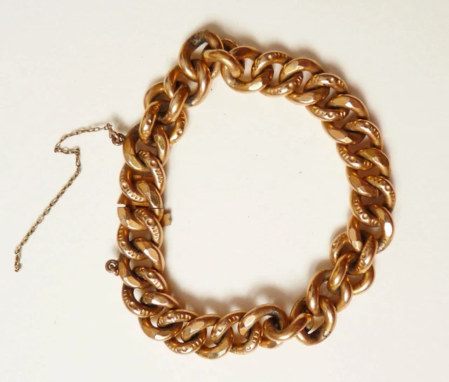 Bracelet Ancien Style Tank / Maille Gourmette - Plaqué Or 18k - Style Marine