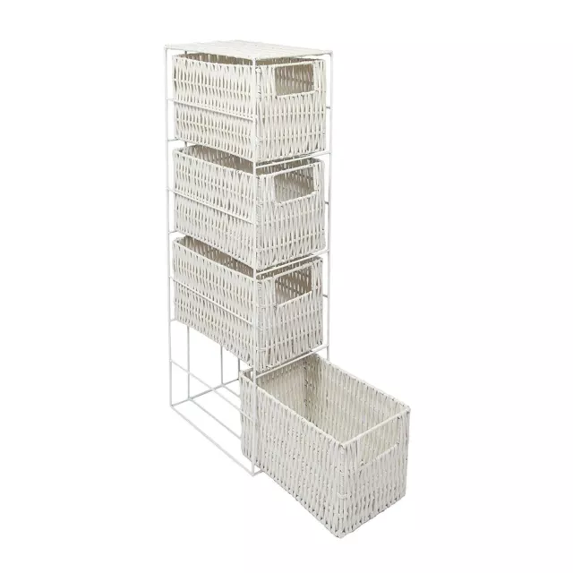 4 Drawer Resin Tower Storage Unit, Bathroom Bedroom Storage unit-White 2