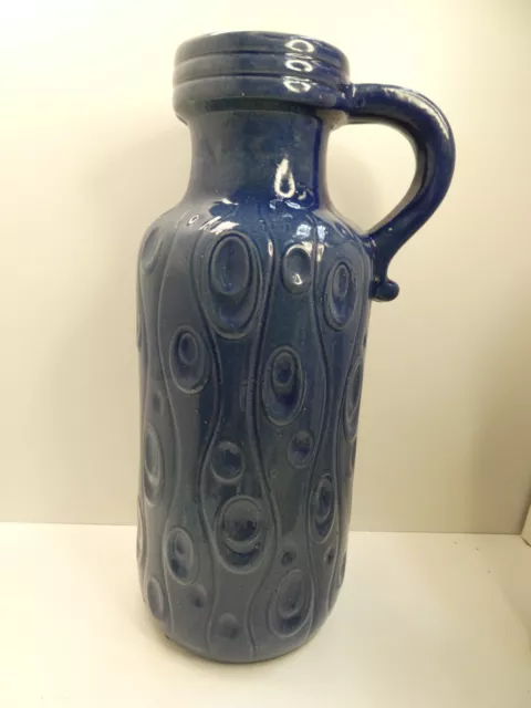 German Blue Glaze Pottery Vase 488-45 Pot Vintage Retro Mid Century