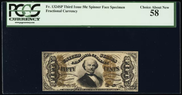 Fr 1324SP Third Issue 50c Spinner Face and Back Specimen PCGS 58