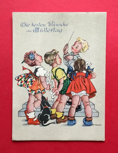 Künstler Glückwunsch AK von Breese um 1950 Muttertag Kinderchor    ( 55301