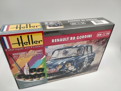 Renault 8 Gordini Maquette Heller + peintures fabrication Francaise echelle 1:24