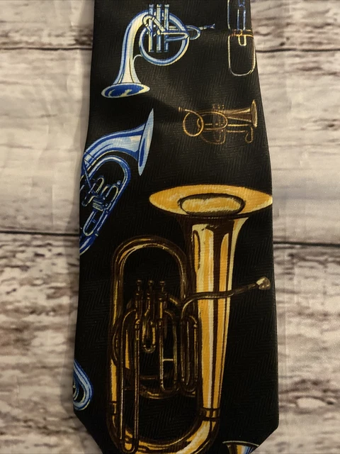 Beverly Hills Polo Club  Brass Instruments Trombone Tuba Horn Necktie