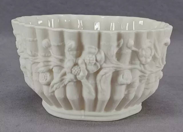 19th Century Copeland Parian Ware Relief Molded Flowers Small Bowl