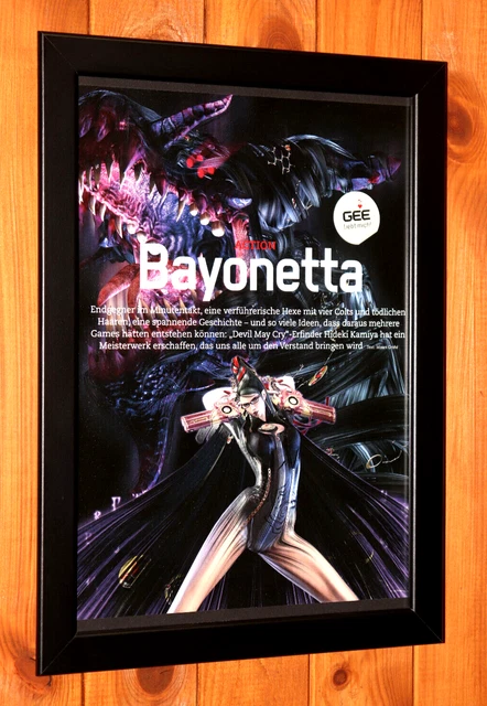 Bayonetta Video Game PS3 Xbox 360 Capcom Rare Small Poster / Ad Page Framed.