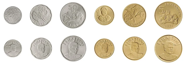 Swaziland Eswatini 6 PCS UNC Coin SET, 10 20 50 Cents 1 2 5 Emalangeni 2021 Swaziland Eswatini 6 PCS UNC Coin SET, 10 20 50 Cents 1 2 5 Emalangeni 2021