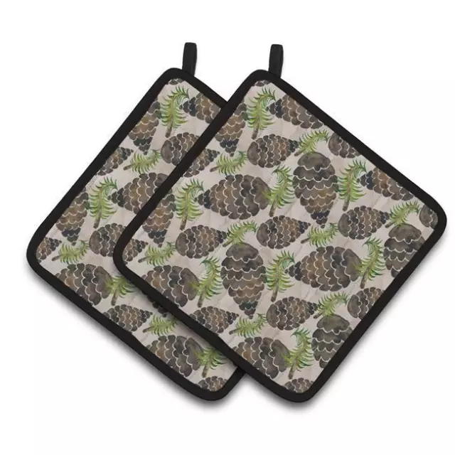 Carolines Treasures BB7489PTHD Watercolor Pine Cones Pair of Pot Holders