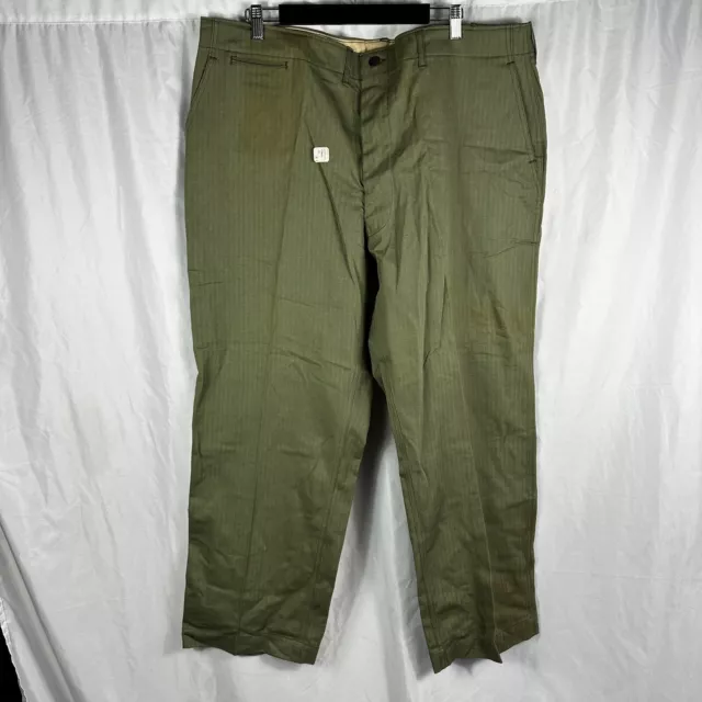 ORIGINAL DEADSTOCK WWII US Army HBT Herringbone Pants Trousers original-deadstock-wwii-us-army-hbt-herringbone-pants-trousers