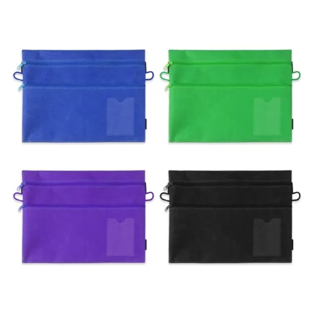 STATIONERY BAG DOUBLE Layer Zipper Pen Organizer Bag for Letter Size File  Folder $13.09 - PicClick AU