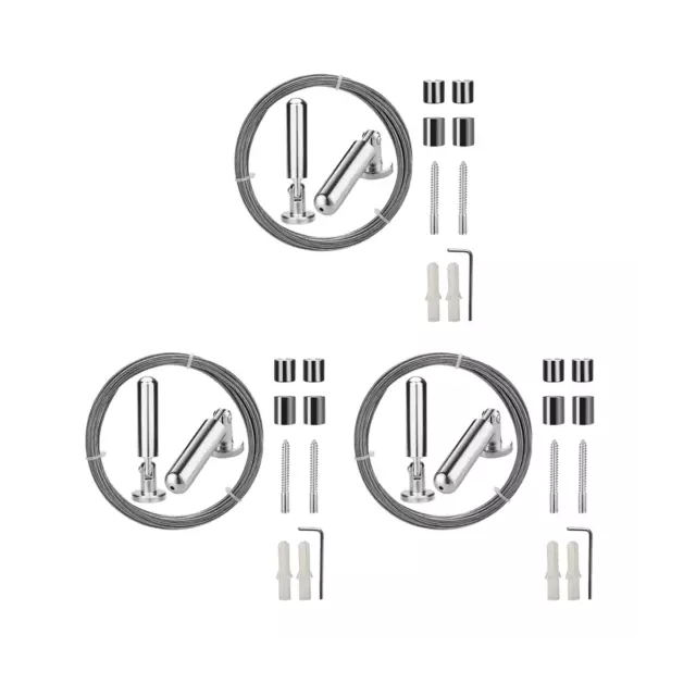 3X Juego de Varillas de Alambre para Cortina de Montaje en Pared para Exhib7757