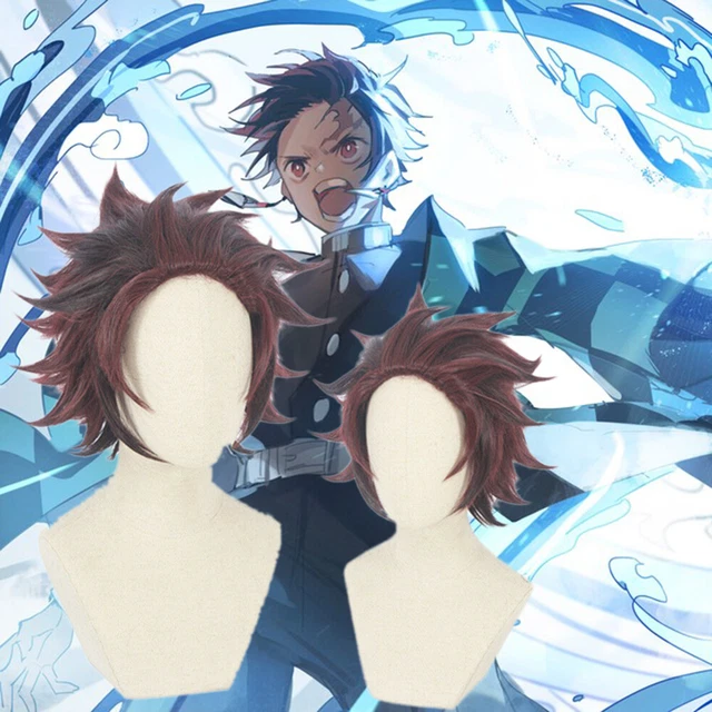 Kamado Tanjirou Demon Slayer Kimetsu no Yaiba Hair Wig Halloween Cosplay Costume