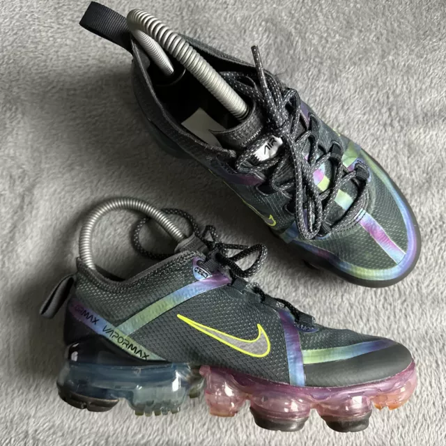 NIKE AIR WOMENS Vapormax Trainers Smoke Grey UK 3 Lace Up Bubble