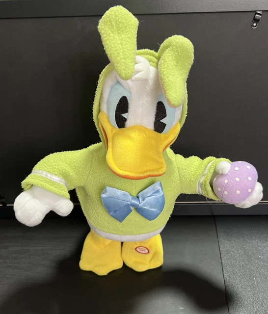 HALLMARK DISNEY DONALD Duck Easter Bunny “Don’t Pull My Ears” Animated