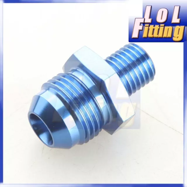 4AN 6AN 8AN 10AN 12AN Male Flare To Metric Straight Fitting Adapter Aluminum Blu