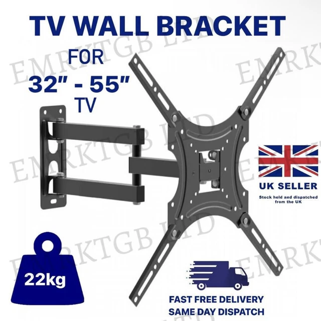 TV WALL BRACKET Mount Tilt & Swivel for 32 37 40 42 43 50 55 Inch