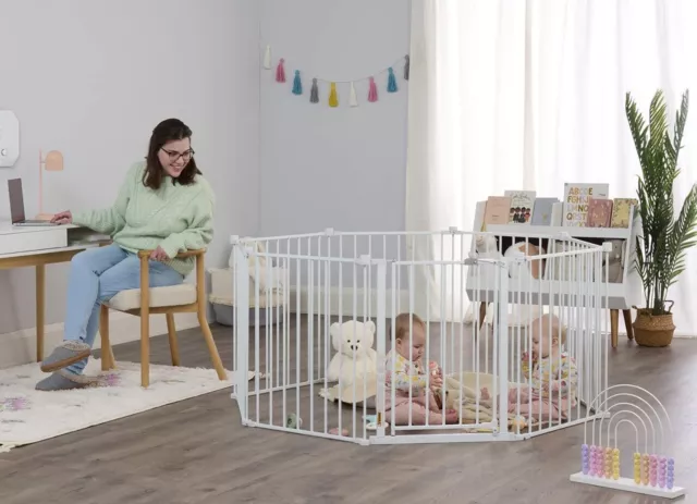 Regalo 130-Inch Super Wide Adjustable Baby Gate and Play Yard, 2-In-1, Bonus Kit