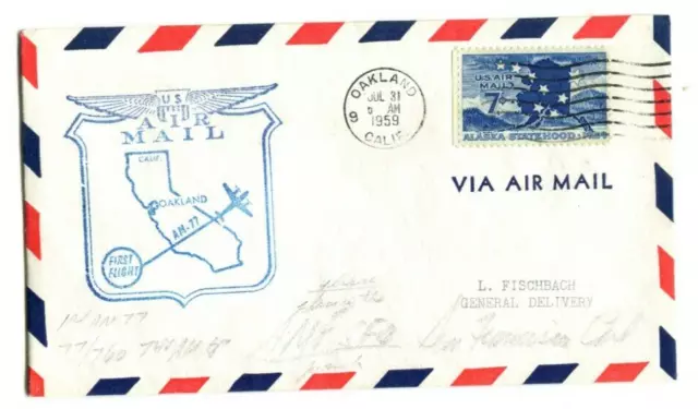 West Coast Airlines First Flight Oakland California - San Francisco - 1959