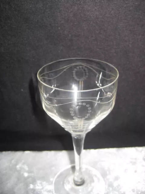 Jugendstil Stengelglas Likörglas ART NOUVEAU Ätzdekor optisch geblasen BEHRENS ?