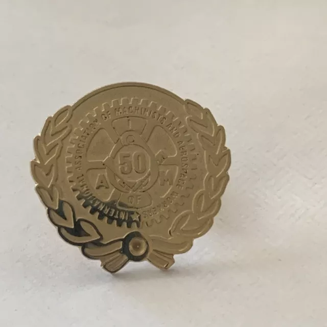 International Association Of Machinists And Aerospace Pin Gold Tone Missing Ston