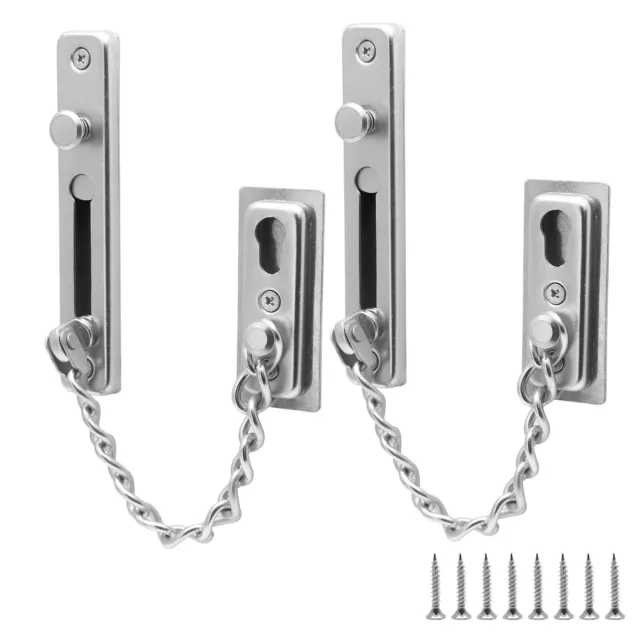 2 Pack Door Chain Lock Door Chain Guard With Spring Antitheft Press Lock Stainle