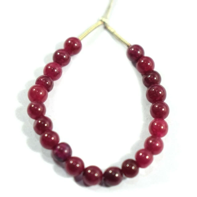 Perles de pierres précieuses de guérison en vrac rondes en rubis rouge...