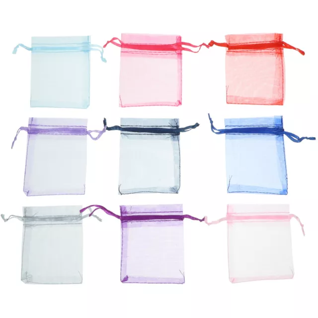 100pcs Organza Drawstring Jewelry Gift Pouches Small Carriers
