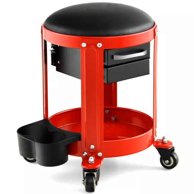 Workshop Creeper Seat Rolling Mechanic Stool with Removable Padded Seat 150 KG