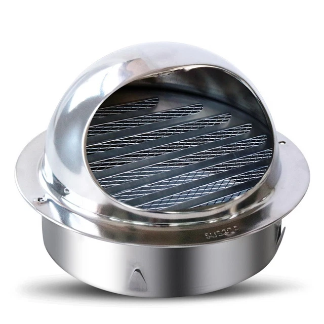 1X STAINLESS STEEL Wall Air Vent Ducting Ventilation Exhaust Grille ...