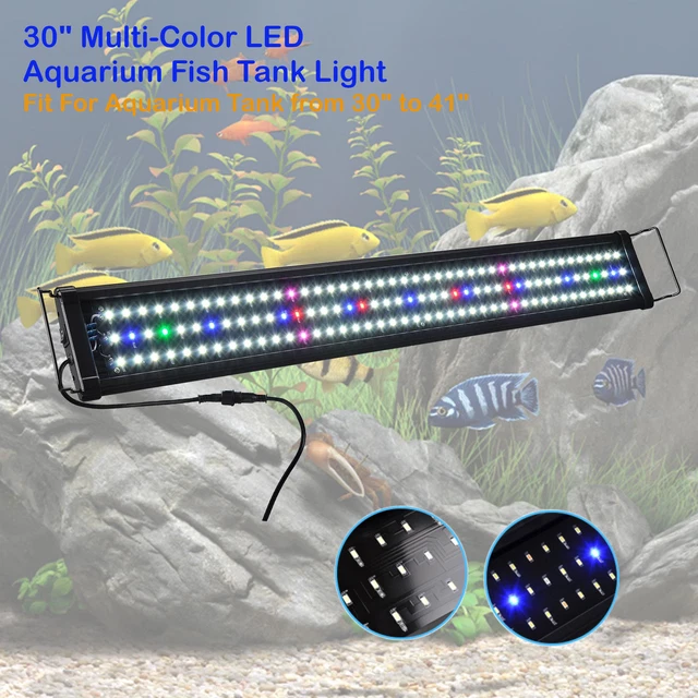 30" Aquarium 129 LED Light Lamp Multi-Color Full Spectrum Fish Tank Plant Marine