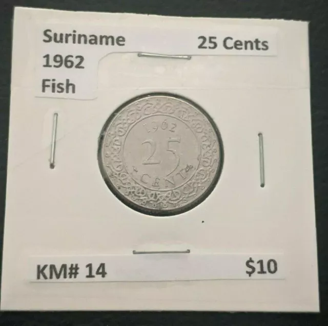 Suriname 1962 Fish 25 Cents KM# 14   #348 3