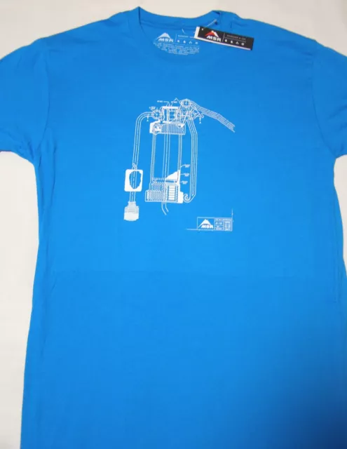 MSR Mountain Safety Research T-Shirt New w/ Tags Water Filter Plans Blue Size S