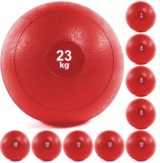 Slam Ball Crossfit MMA Wall Fitness Medicine Training Gym Pilates No Bounce RED