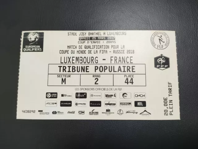 ✔️ Kylian Mbappe Debut Ticket France Luxembourg 2017