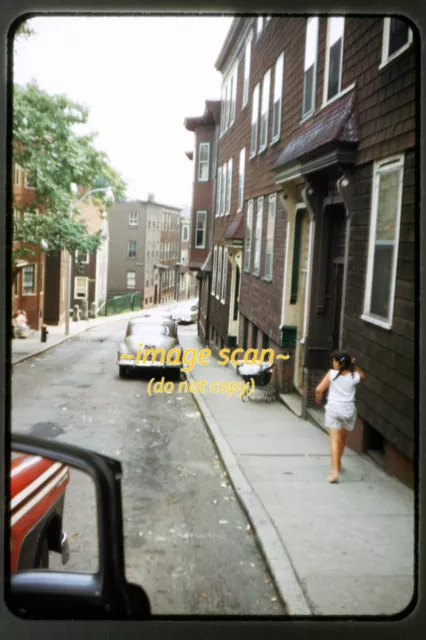 Boston, Massachusetts, Street Scene in late 1950s, Kodachrome Slide m6b